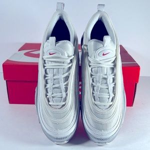 Nike Mens Air Max 97 Running Shoes White AT5458-100 Color Block Low Top 7.5M